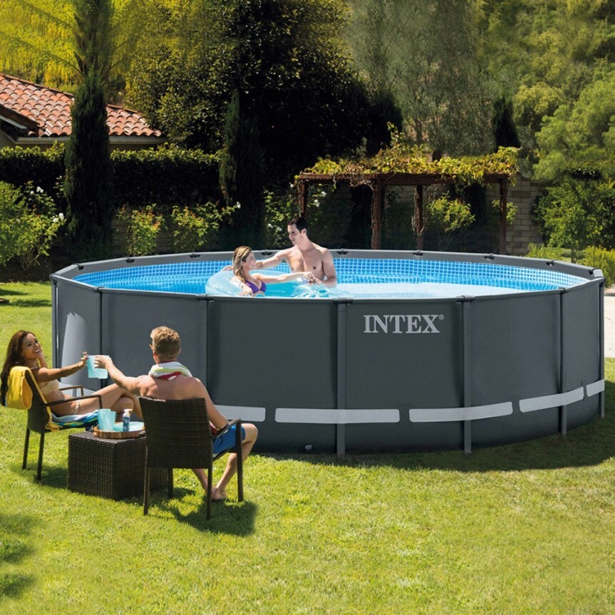 piscina redonda elevada, para terrazas, perfecta para varias personas, y poco presupuesto